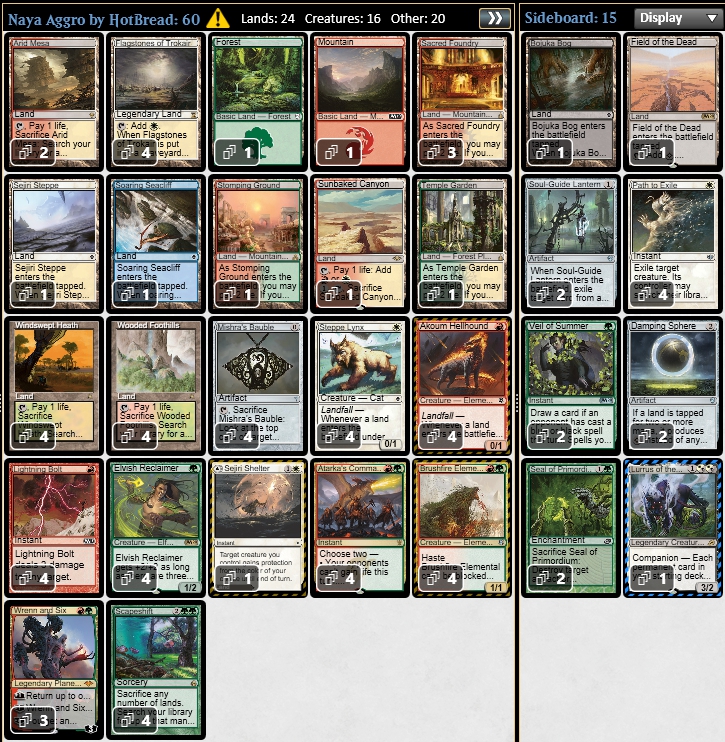 MTG 上陸デッキ 上陸ナヤ、《不朽の理想》、《軍団のまとめ役、ウィノータ》 in モダン